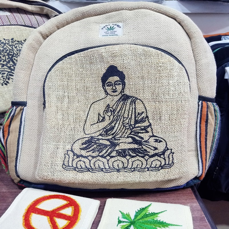 Gautam Buddha printed Hemp Bag packs For Unisex
