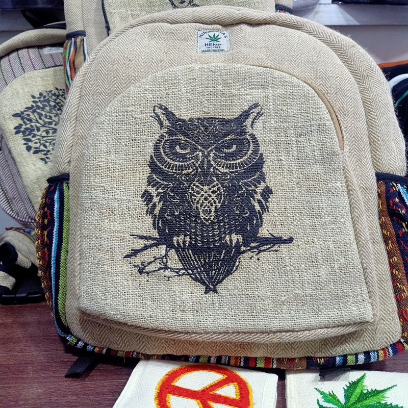 Handmade Hemp Bagpack For Unisex