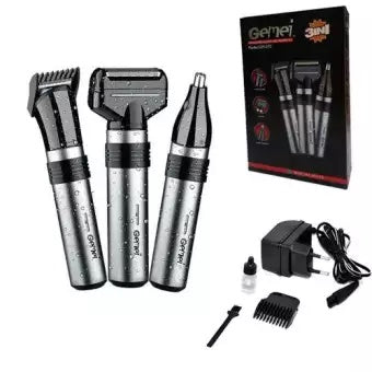 Gemei GM-572 Waterproof 3 In 1 Hair Clipper And Trimmer